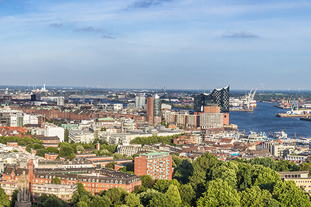 A panoramic view of Hamburg