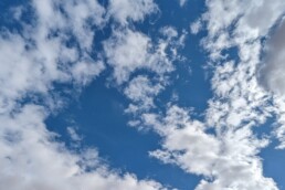 Blue sky with clouds.